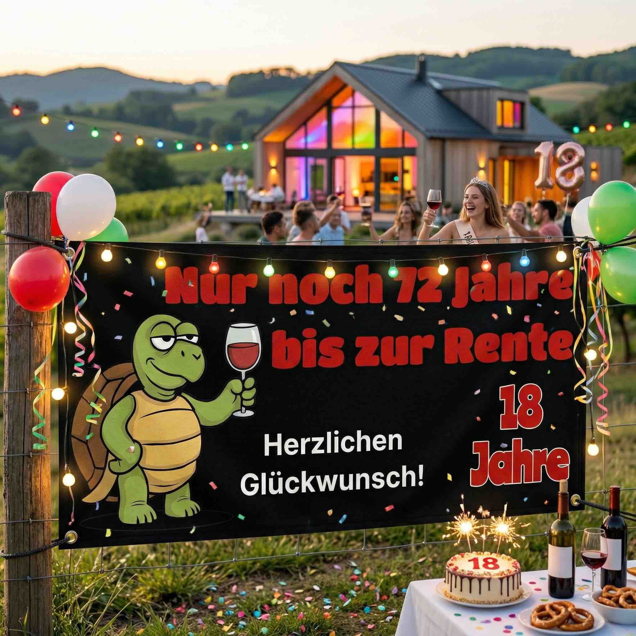 Geburtstagsbanner 18 | Nur noch 72 Jahre bis zur Rente