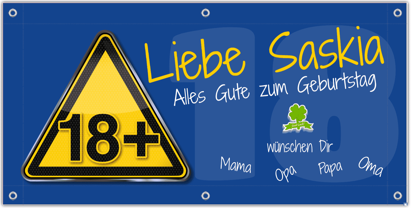 Geburtstagsbanner 18 Geburtstag online selber gestalten — Foto Nr. 2