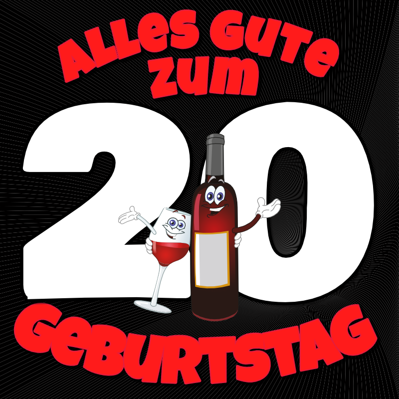 20. Geburtstag - Geburtstagsbanner zum 20ten - 100x100 cm - inkl. 4 Ösen — Foto Nr. 2